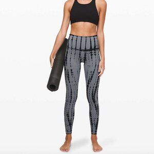 Lululemon Vert Shibori Magnet Grey Black Night Wunder Under 28" Leggings